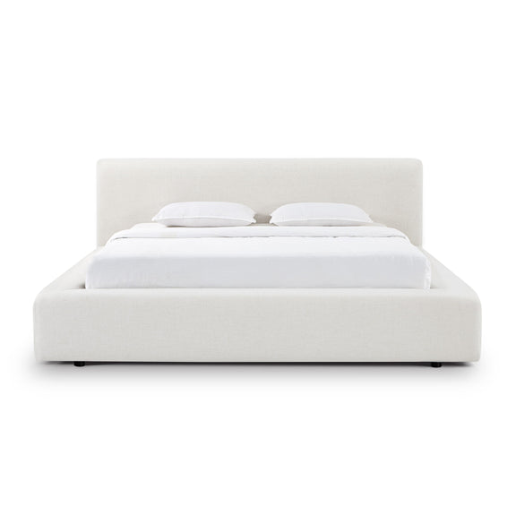 Meena Cream Upcycled Linen Storage King Bed