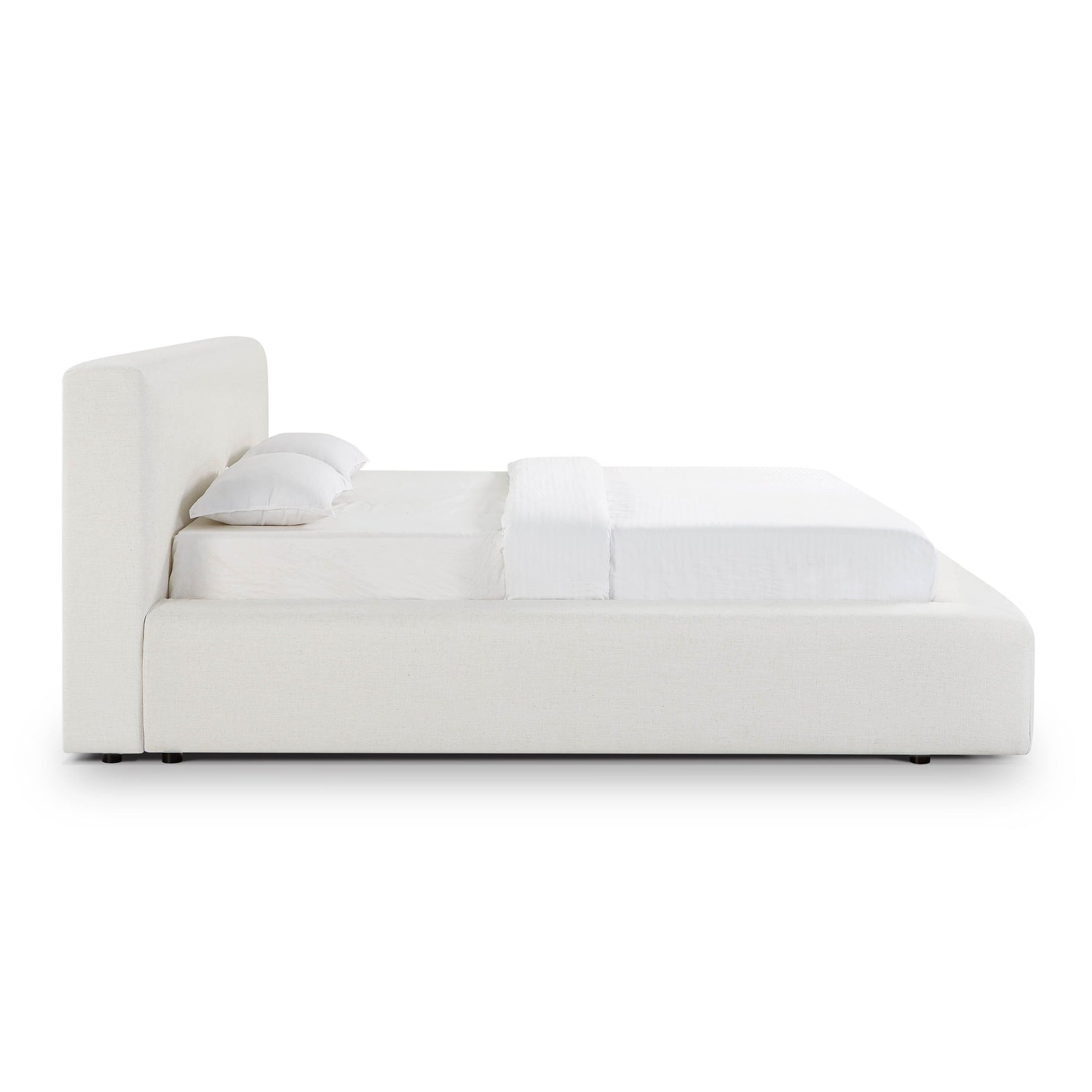 Meena Cream Upcycled Linen Storage King Bed