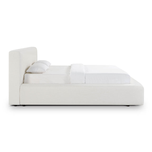 Meena Cream Upcycled Linen Storage King Bed