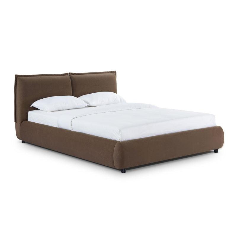 Mel Performance Faux Mohair Velvet Bed - Brown