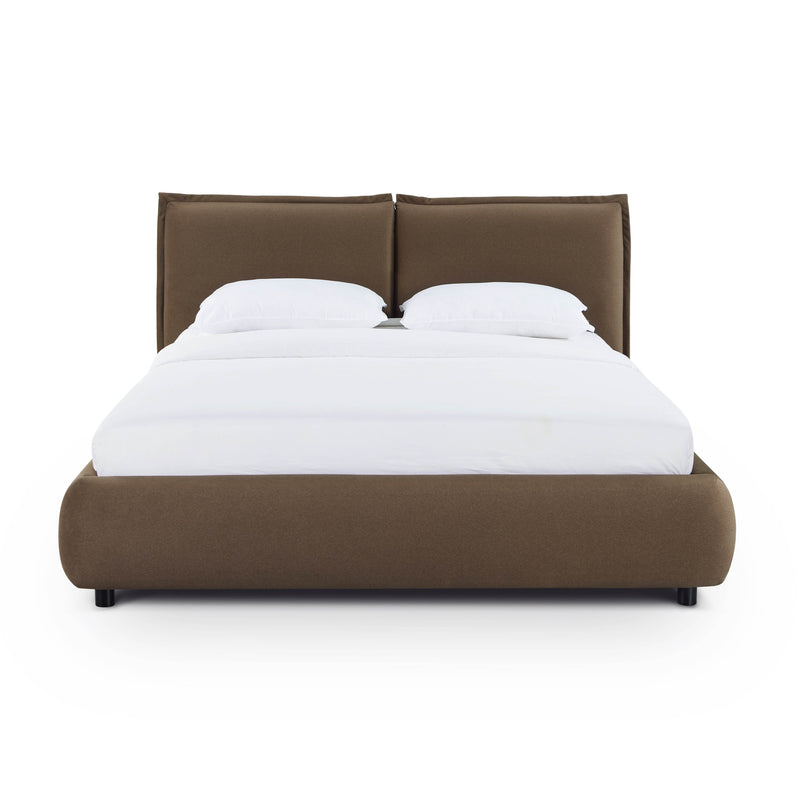 Mel Performance Faux Mohair Velvet Bed - Brown