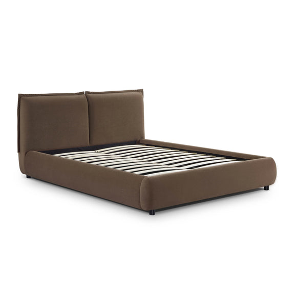 Mel Performance Faux Mohair Velvet Bed - Brown
