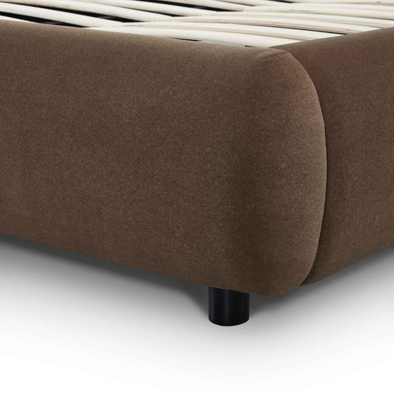 Mel Performance Faux Mohair Velvet Bed - Brown