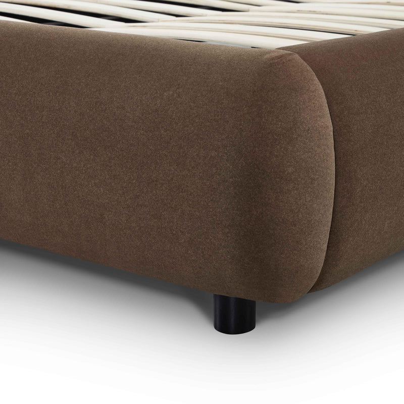 Mel Performance Faux Mohair Velvet Bed - Brown