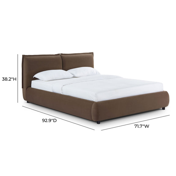 Mel Performance Faux Mohair Velvet Bed - Brown