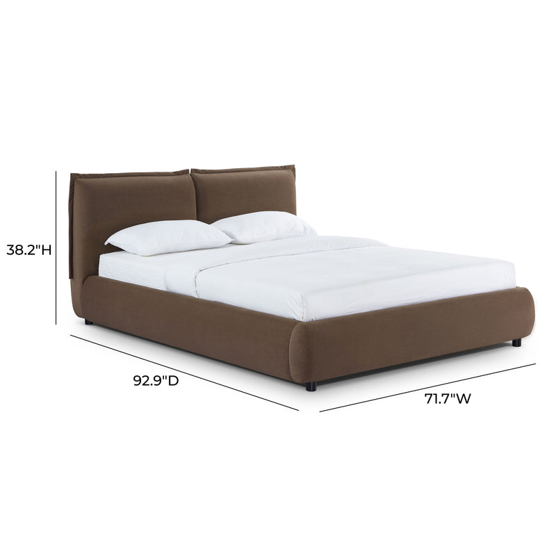 Mel Performance Faux Mohair Velvet Bed - Brown