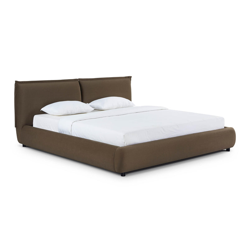 Mel Performance Faux Mohair Velvet Bed - Brown