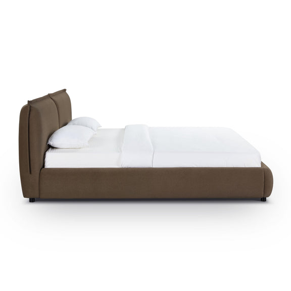 Mel Performance Faux Mohair Velvet Bed - Brown