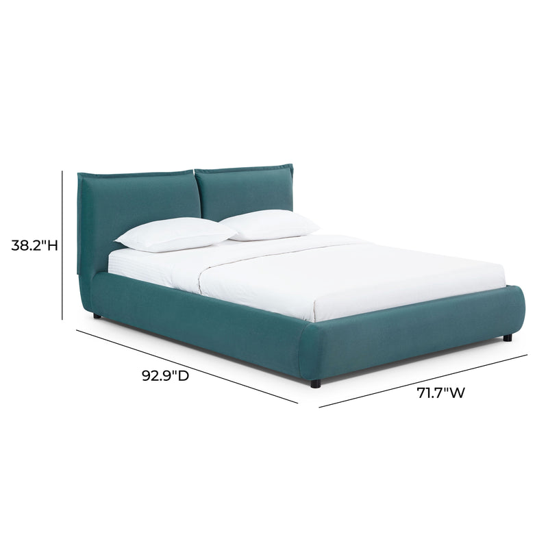 Mel Performance Faux Mohair Velvet Bed - Teal