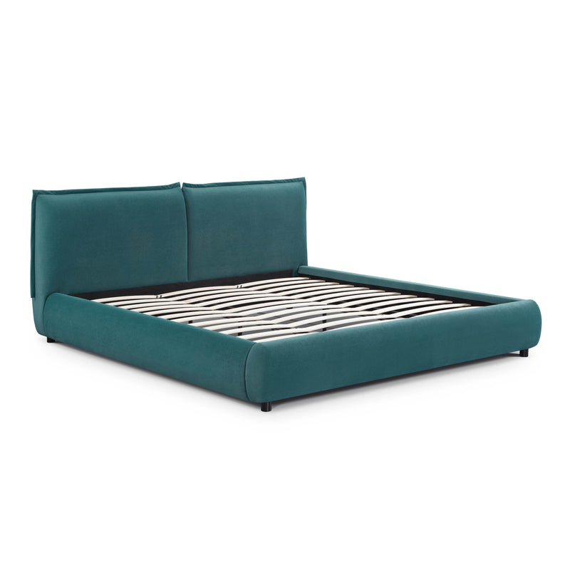 Mel Performance Faux Mohair Velvet Bed - Teal