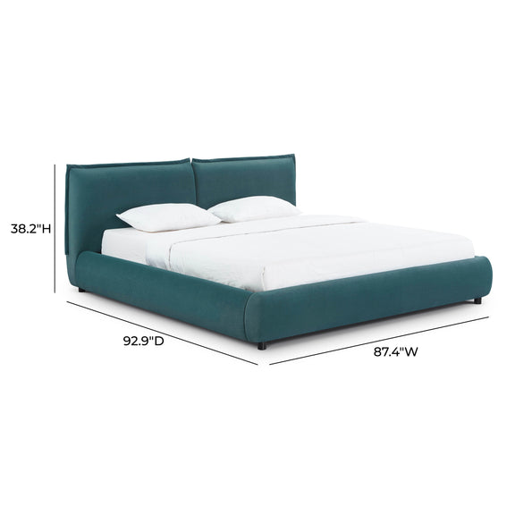 Mel Performance Faux Mohair Velvet Bed - Teal