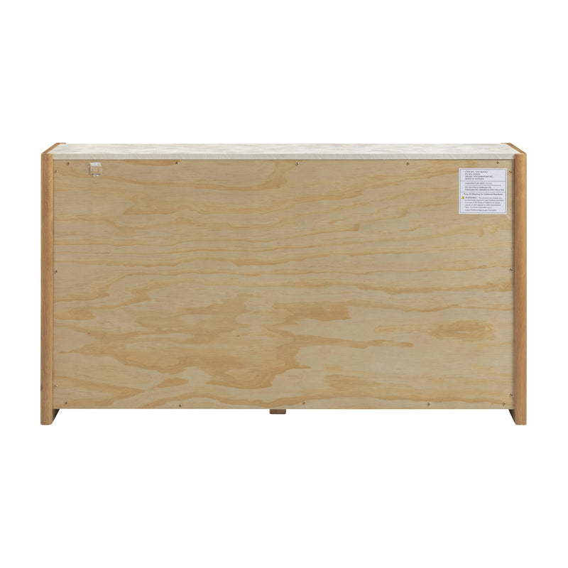 Paige 56" Natural Oak 6-Drawer Dresser