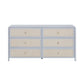 Patty 62" Rattan 6 Drawer Dresser - Blue