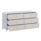 Patty 62" Rattan 6 Drawer Dresser - Blue
