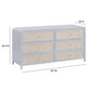 Patty 62" Rattan 6 Drawer Dresser - Blue