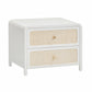 Patty 28" Rattan 2 Drawer Nightstand - White