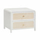Patty 28" Rattan 2 Drawer Nightstand - White