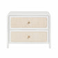 Patty 28" Rattan 2 Drawer Nightstand - White