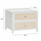Patty 28" Rattan 2 Drawer Nightstand - White