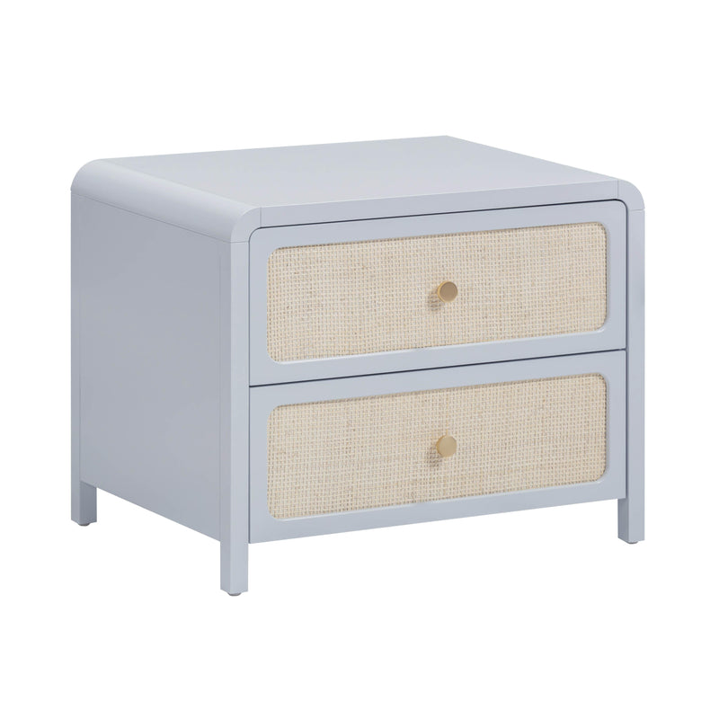 Patty 28" Rattan 2 Drawer Nightstand - Blue