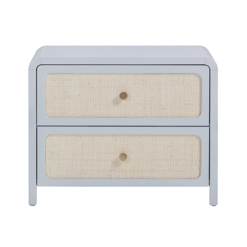 Patty 28" Rattan 2 Drawer Nightstand - Blue