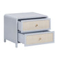 Patty 28" Rattan 2 Drawer Nightstand - Blue