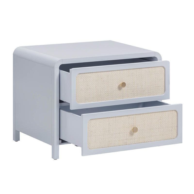 Patty 28" Rattan 2 Drawer Nightstand - Blue
