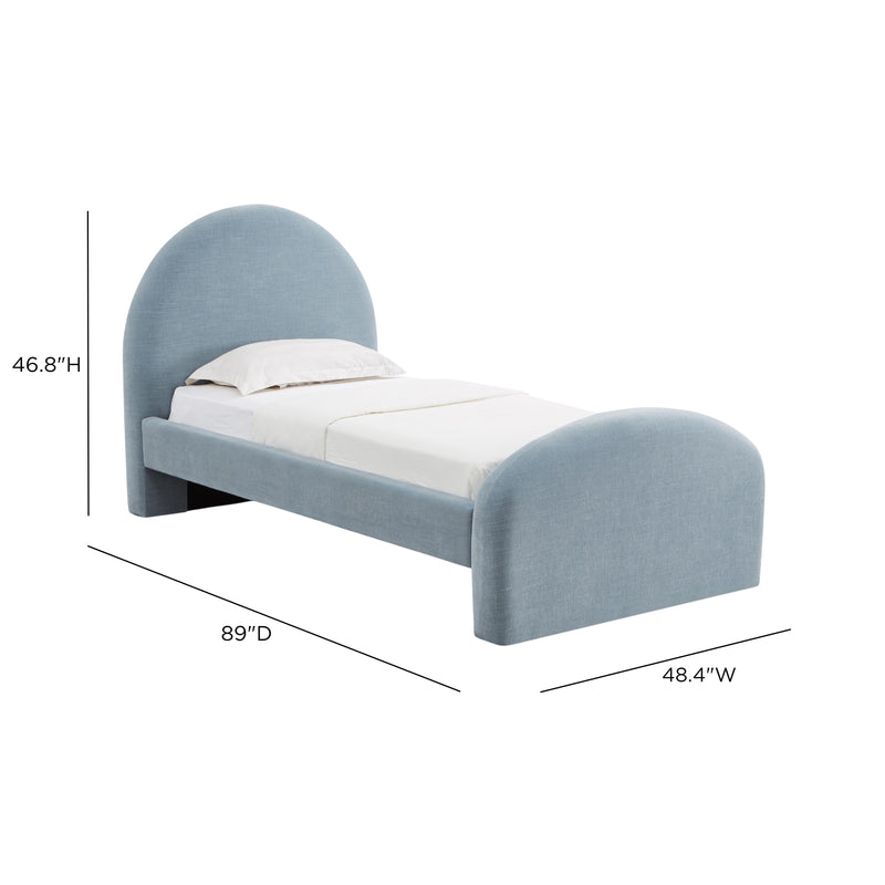 Moon Chambray Blue Performance Chenille Twin Bed