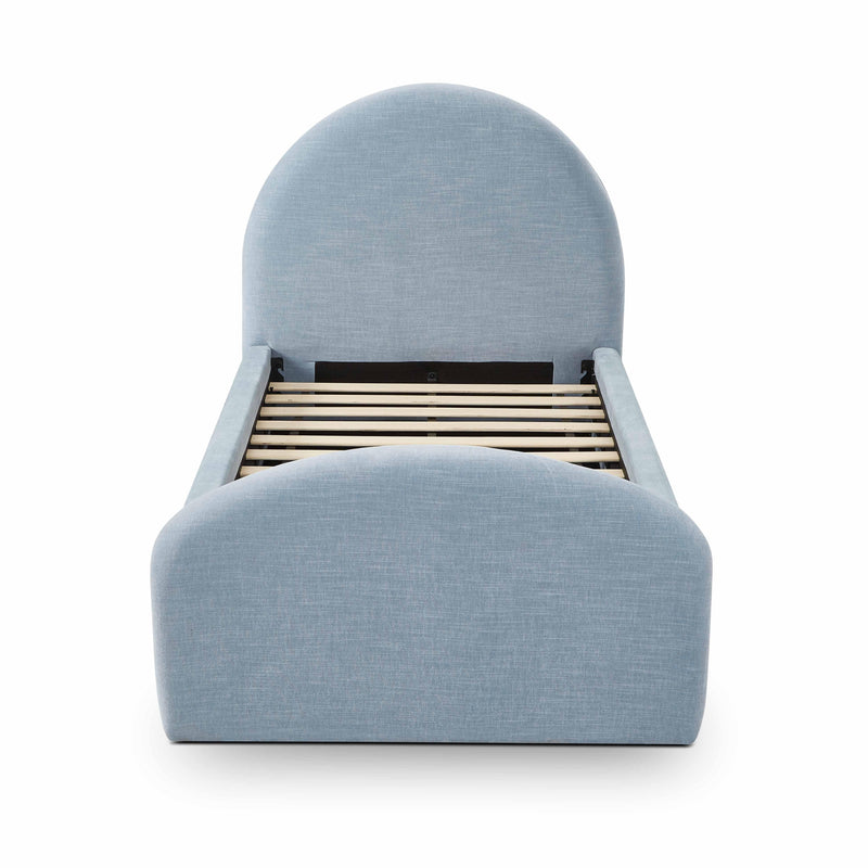 Moon Chambray Blue Performance Chenille Twin Bed