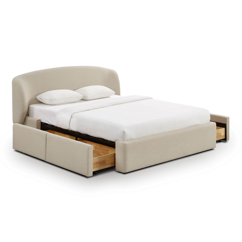 Corey Upcycled Performance Linen Storage Bed - Taupe