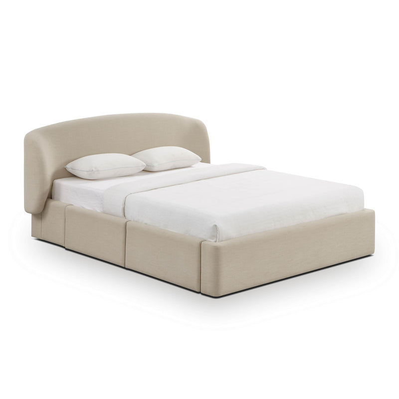 Corey Upcycled Performance Linen Storage Bed - Taupe