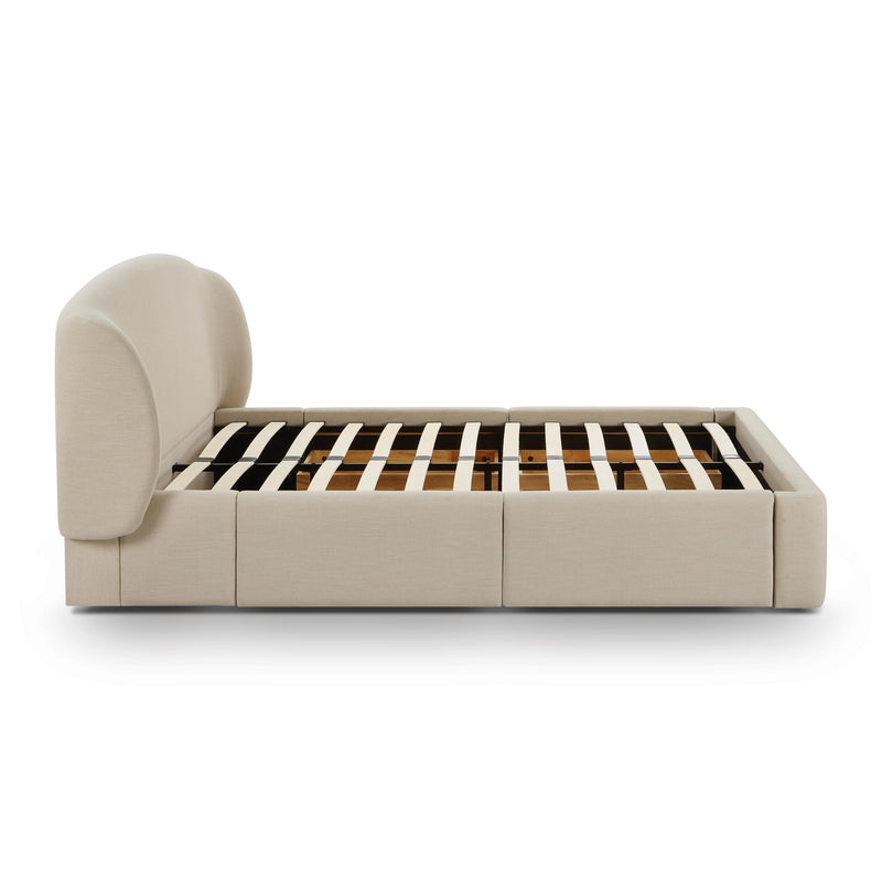 Corey Upcycled Performance Linen Storage Bed - Taupe