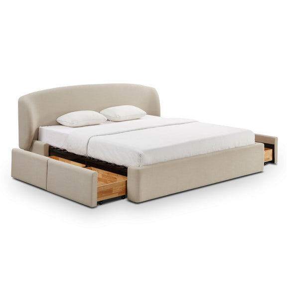 Corey Upcycled Performance Linen Storage Bed - Taupe
