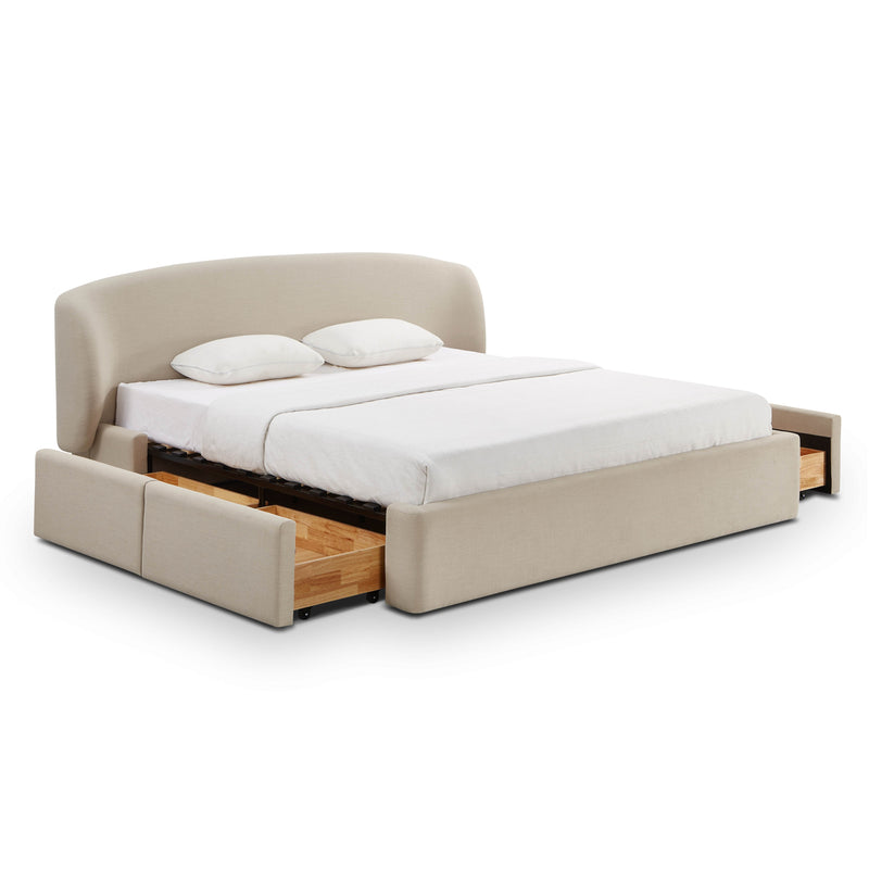 Corey Upcycled Performance Linen Storage Bed - Taupe