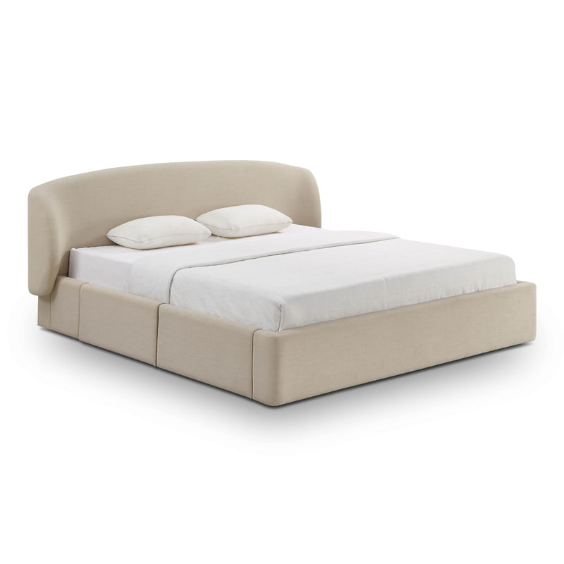 Corey Upcycled Performance Linen Storage Bed - Taupe