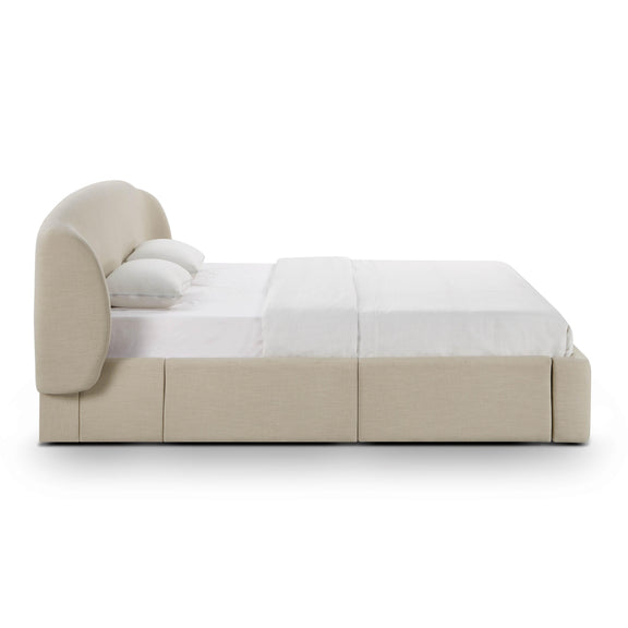 Corey Upcycled Performance Linen Storage Bed - Taupe