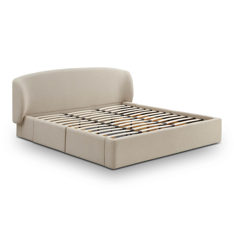 Corey Upcycled Performance Linen Storage Bed - Taupe