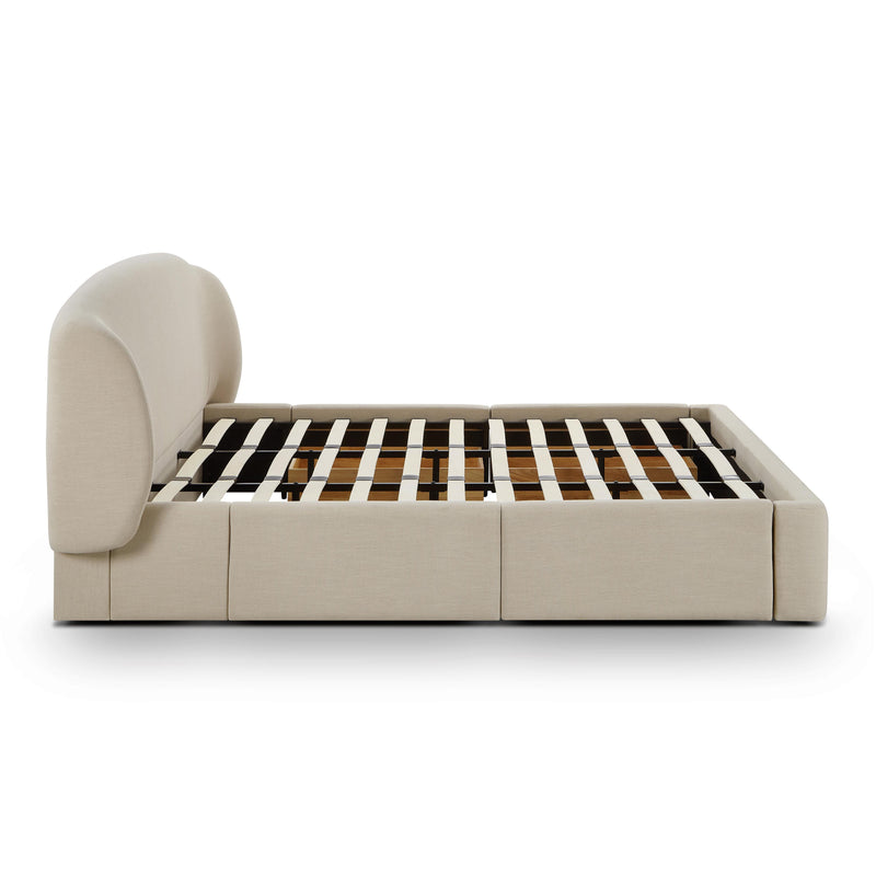 Corey Upcycled Performance Linen Storage Bed - Taupe