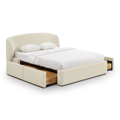 Corey Upcycled Performance Linen Storage Bed - Cream