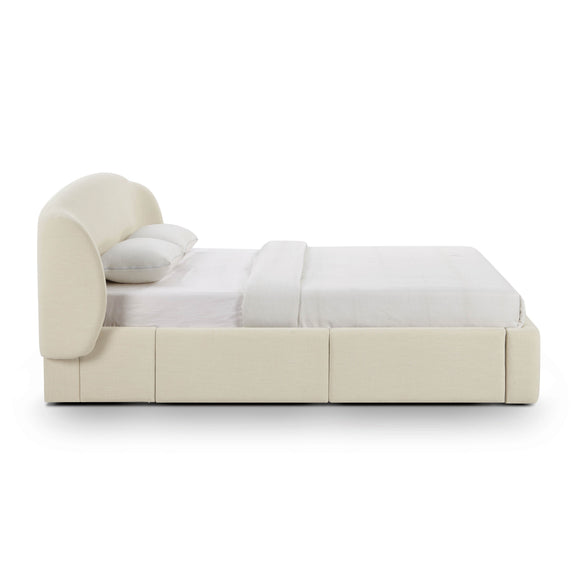 Corey Upcycled Performance Linen Storage Bed - Cream