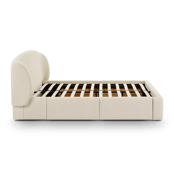 Corey Upcycled Performance Linen Storage Bed - Cream