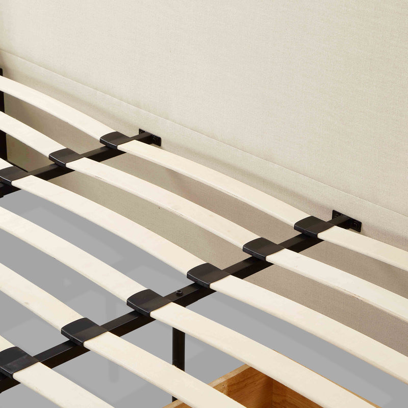 Corey Upcycled Performance Linen Storage Bed - Cream