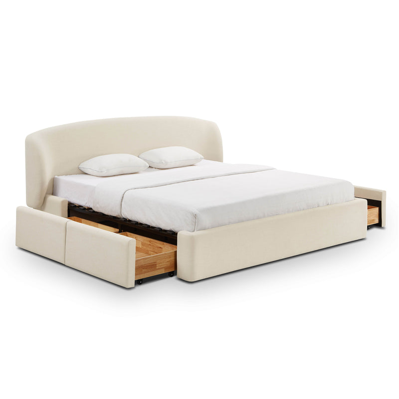 Corey Upcycled Performance Linen Storage Bed - Cream