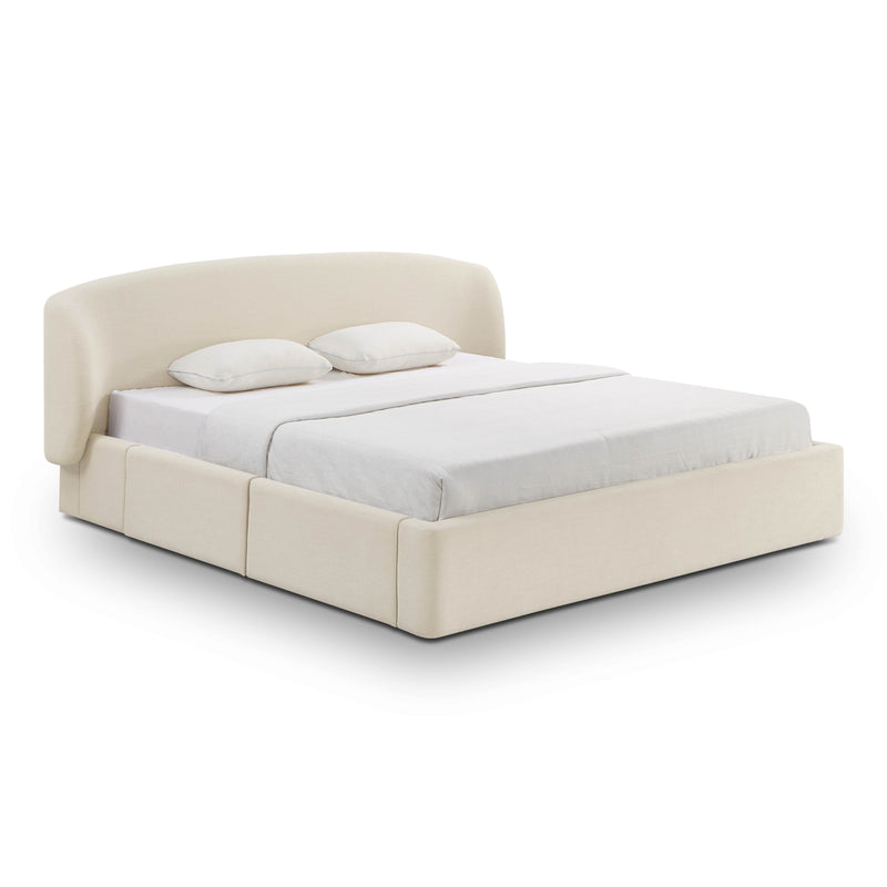 Corey Upcycled Performance Linen Storage Bed - Cream