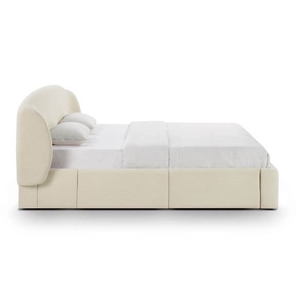 Corey Upcycled Performance Linen Storage Bed - Cream
