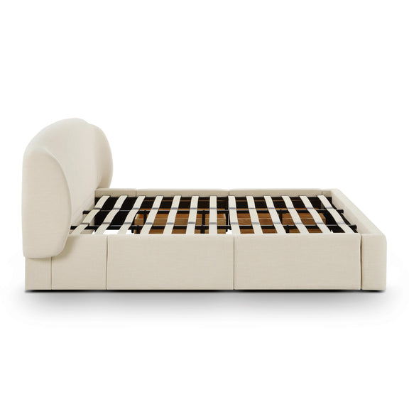 Corey Upcycled Performance Linen Storage Bed - Cream