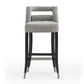 Hart Grey Velvet Bar Stool