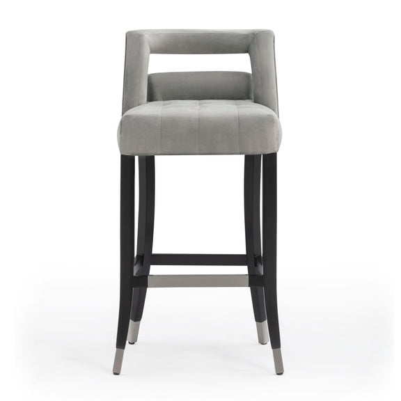 Hart Grey Velvet Bar Stool