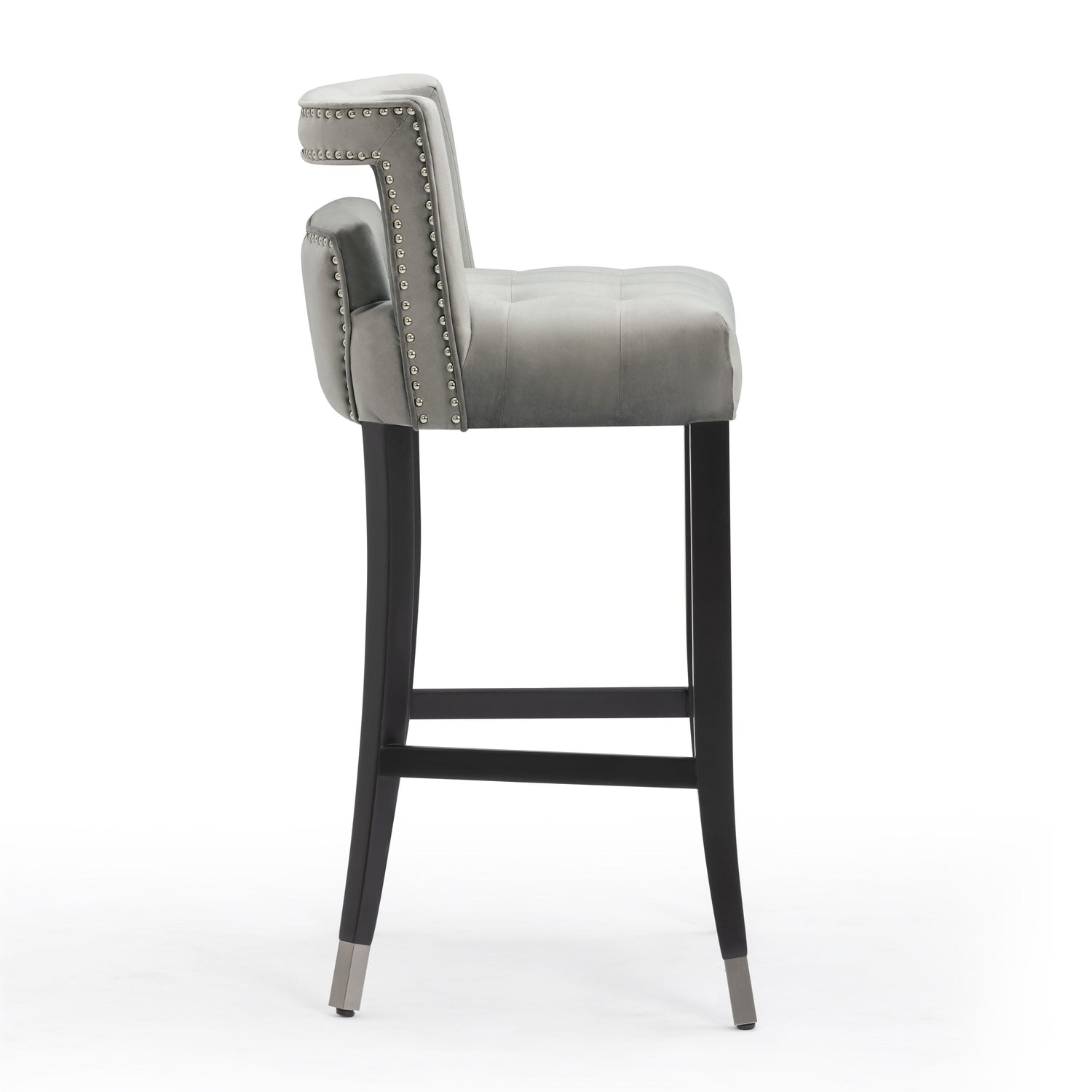 Hart Grey Velvet Bar Stool