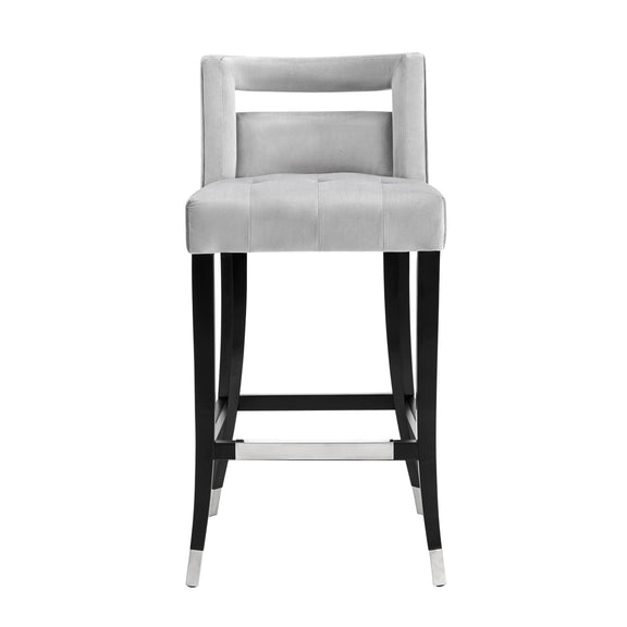 Hart Performance Velvet Stool - Grey / Counter Height